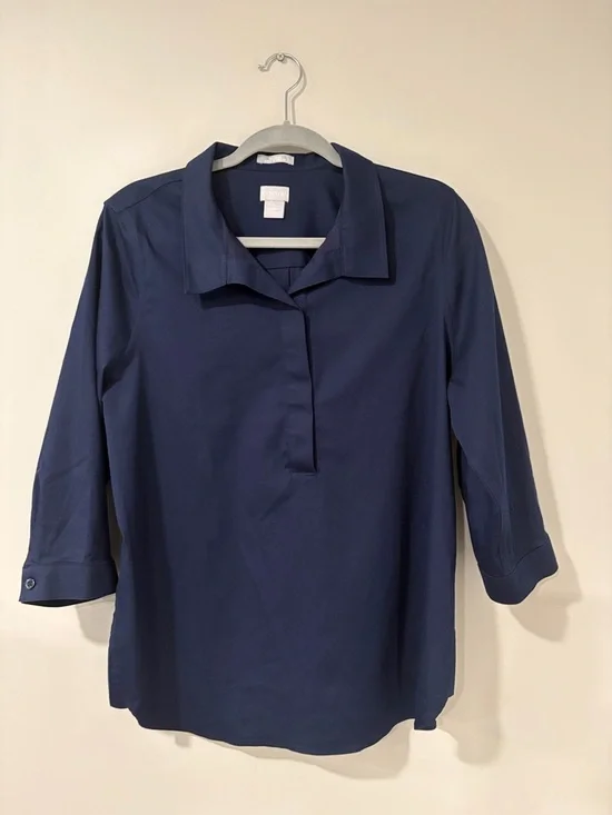 Chicos No Iron Stretch Popover Tunic Top - Picture 3 of 8